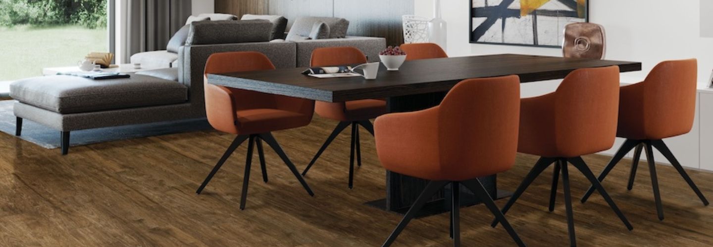 modern living room with Access Point LVT flooring