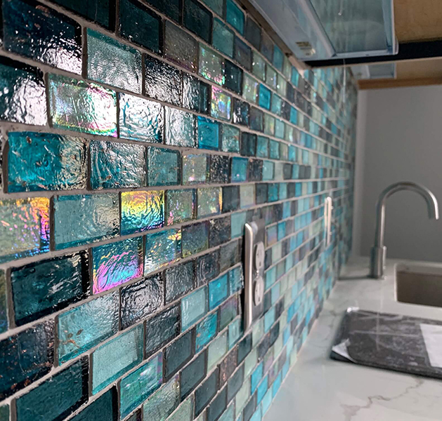 American Glass Mosaics is Made in USA, 100% recycled tile