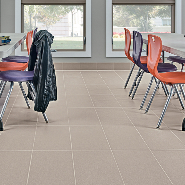 high-traffic educational floor and wall surfaces