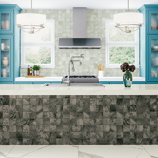 convergence glass tile kitchen