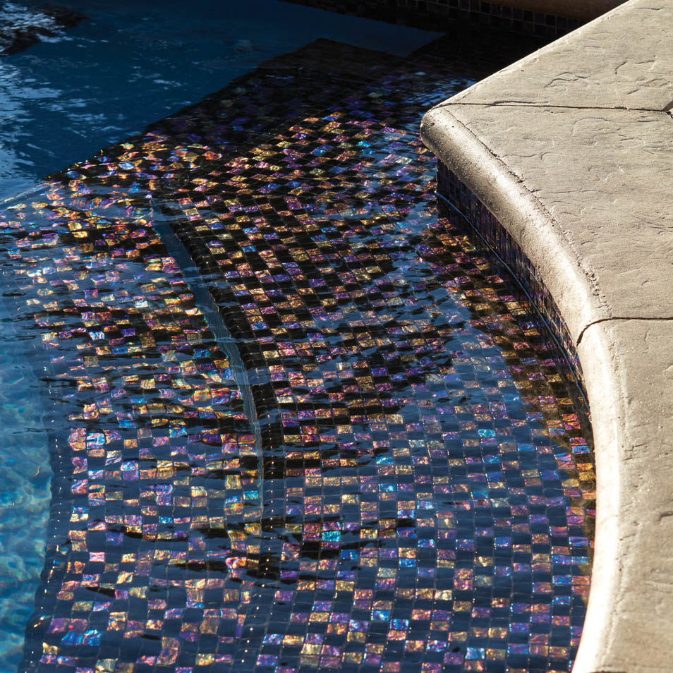 glass mosaic pool tile 