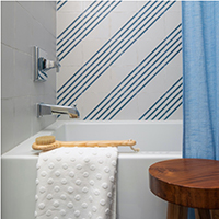 Boreal blue and white striped porcelain tile